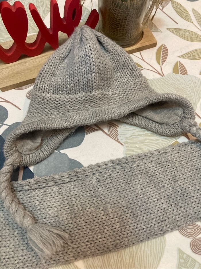 Ensemble écharpe et bonnet 0/1 mois - photo numéro 2