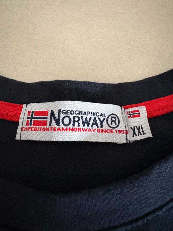 T-shirt Geographical Norway bleu marine taille XXL en parfait état - photo numéro 2