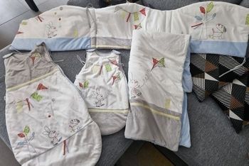 Ensemble 2 gigoteuses, 1 tour de lit et 1 couverture
