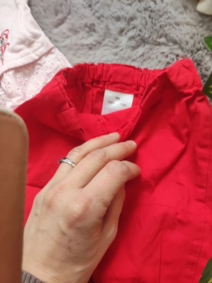 Ensemble rose et rouge manches courtes orchestra 6 mois - photo numéro 7