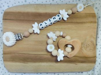 Attache tétine + anneau de dentition🌸