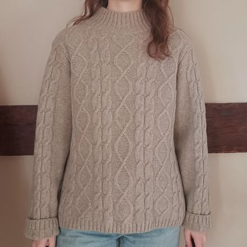 Pull laine beige torsades Cyrillus