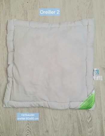 Oreiller plat bébé blanc 60x60cm - Vertbaudet