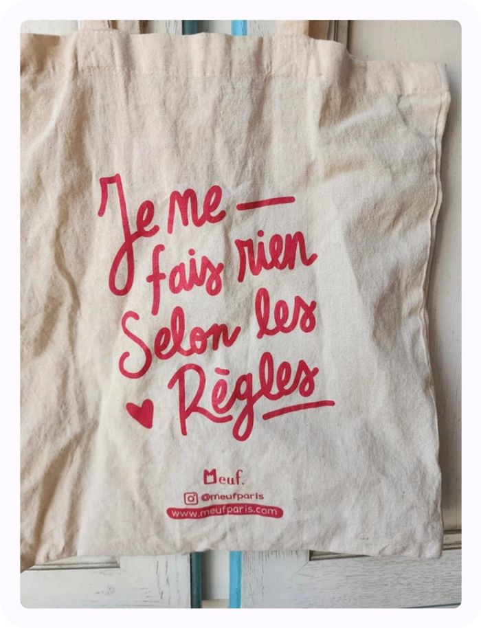 Totebag en tissu féministe Meuf Paris - photo numéro 3