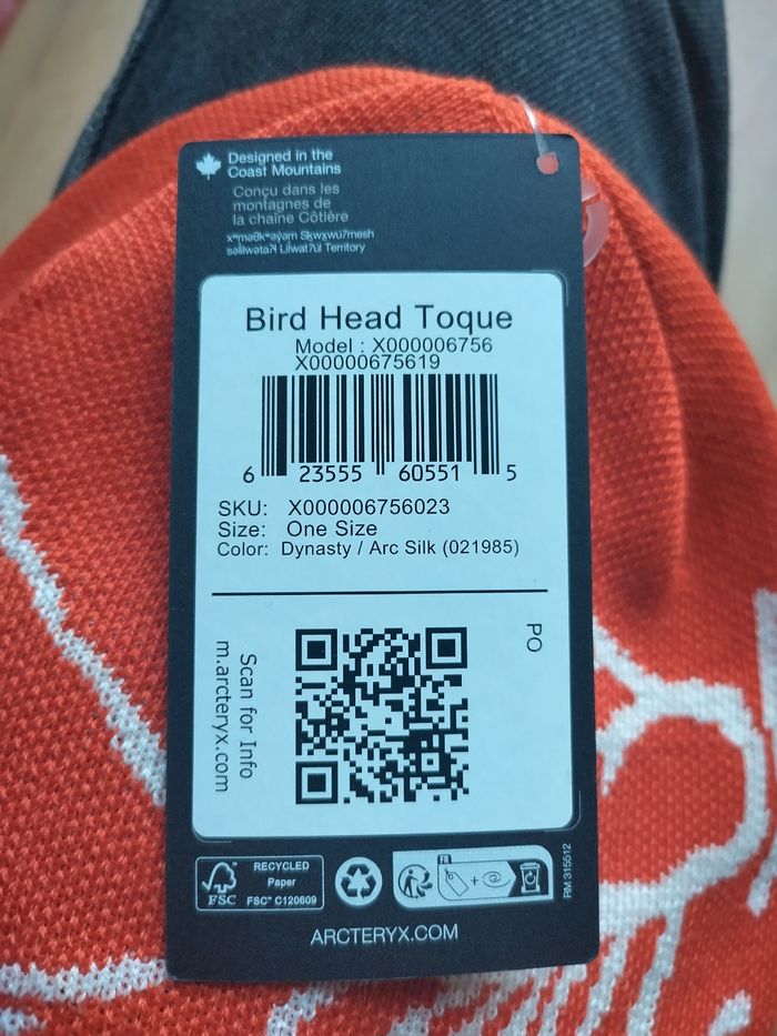Arc'teryx Bonnet Bird Head Toque Orange - photo numéro 4