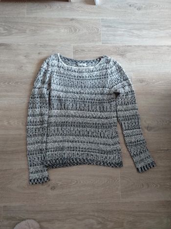 Pull blanc et fil argenté Promod