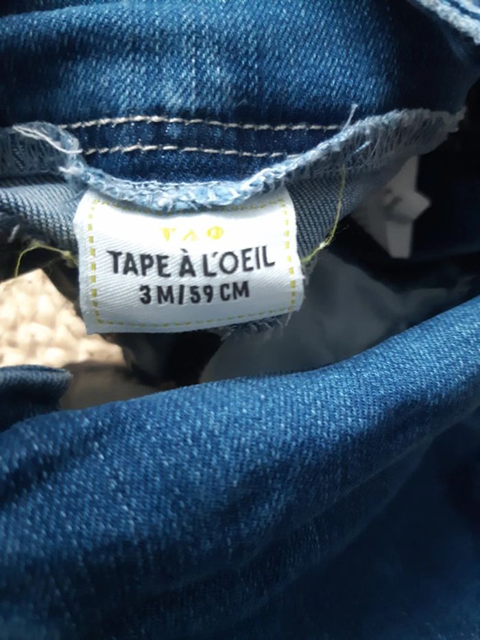 Salopette robe en jean Tape à l'oeil 3 mois - photo numéro 3