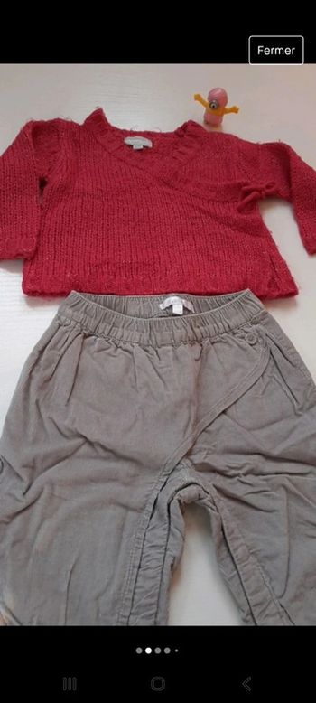 pantalon + pull cache cœur 🐦 chaud