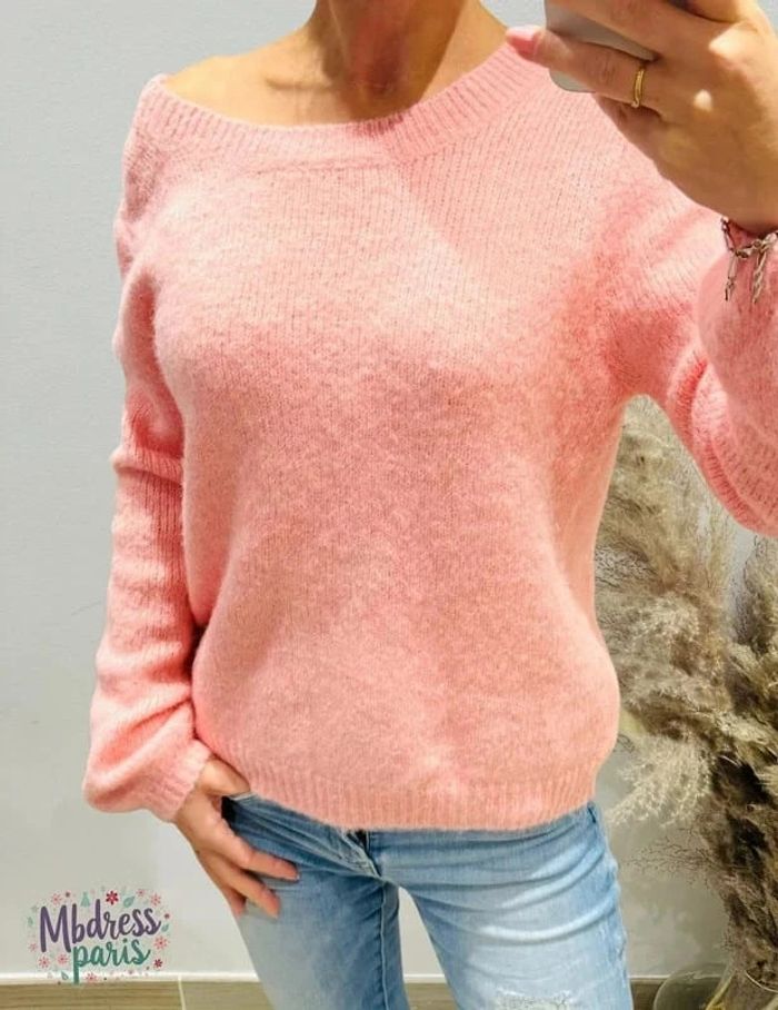 Beau Pull rose femme dos nu dentelle TU 36/42 - photo numéro 2