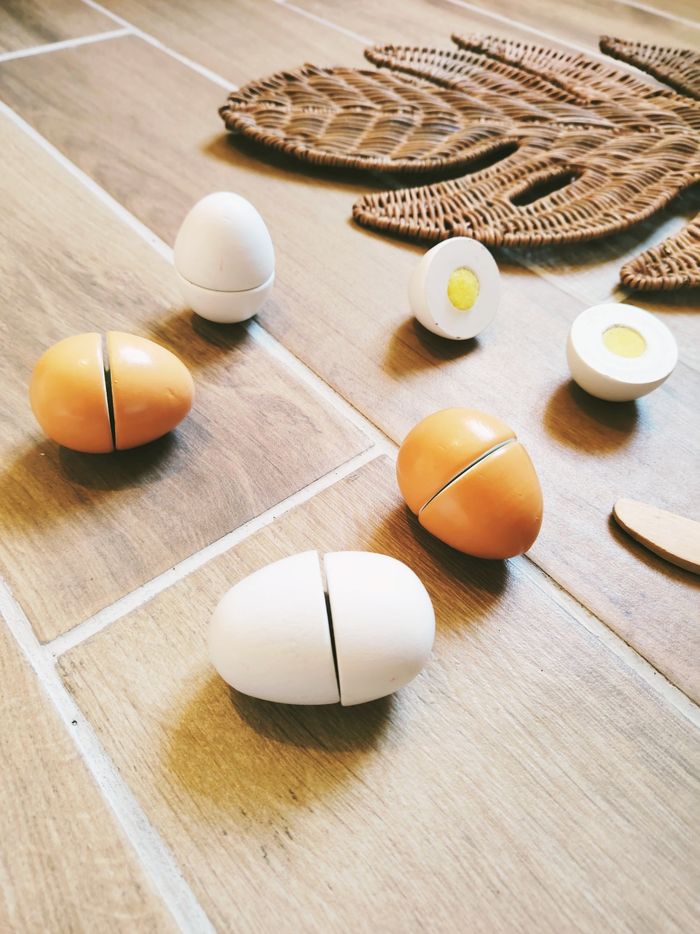 🥚Dinette lot d'œufs en bois avec scratch - photo numéro 2