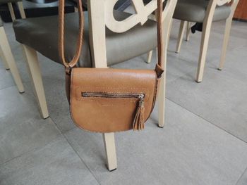 Sac à main simili cuir camel