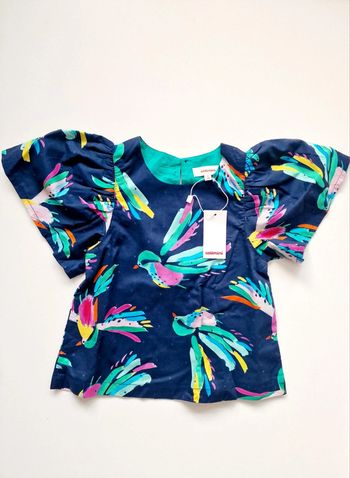 Catimini - Blouse doublée manches courtes - Imprimé oiseaux - Neuf avec étiquette ! (4 ans)