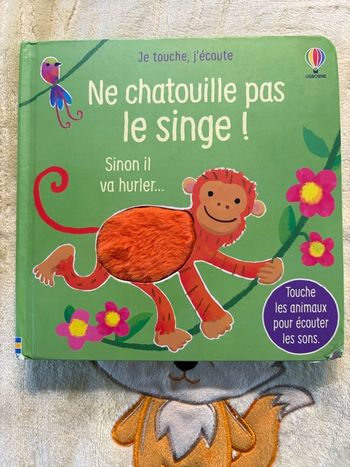 Livre sonore et à toucher usborne sam taplin ne chatouille pas le singe