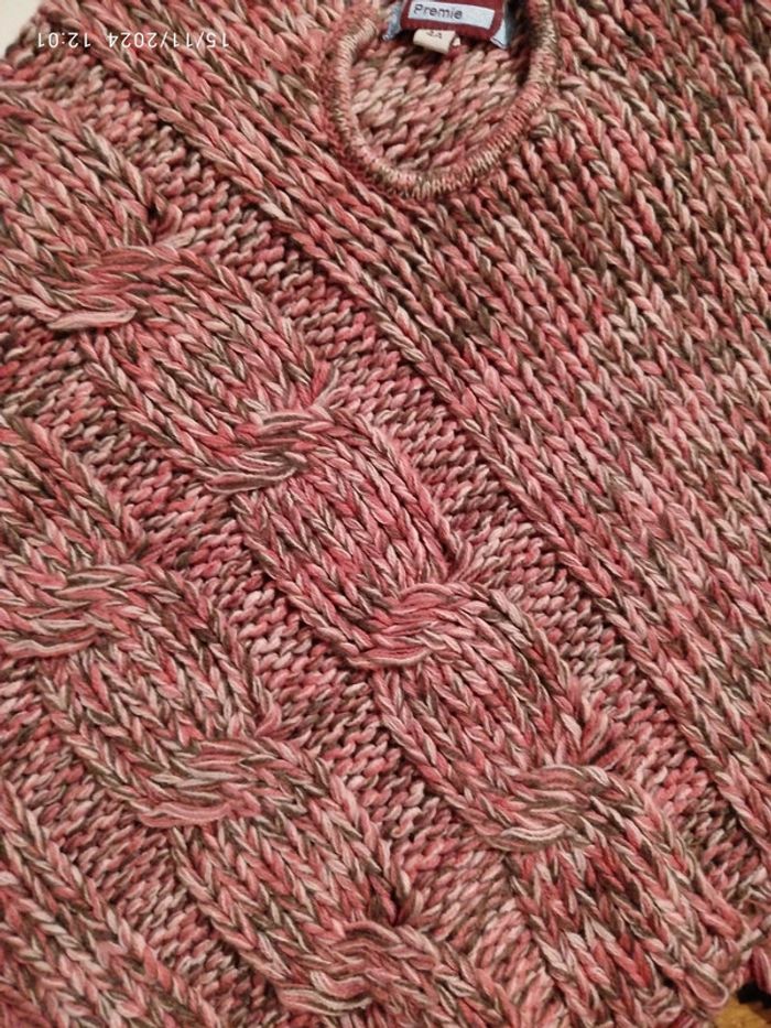 Poncho fille 4 ans tricot laine hiver - photo numéro 3