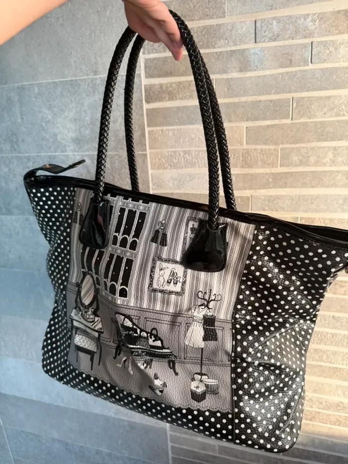 Sac à main vintage à pois – Style rétro