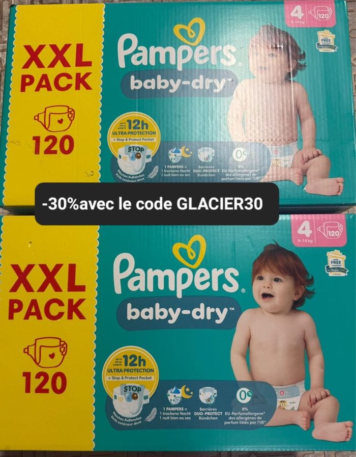 Deux XXL carton de couches Pampers taille 4 normal