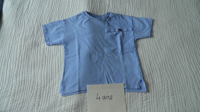 T-shirt manches courtes bleu 4 ans Zara