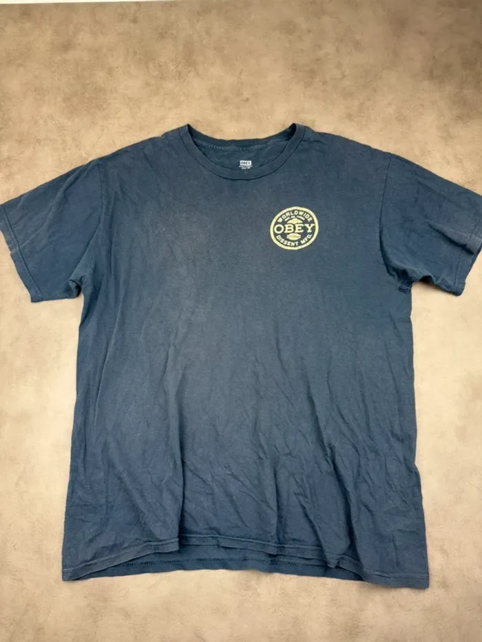 T-shirt Obey Bleu Marine Taille L
