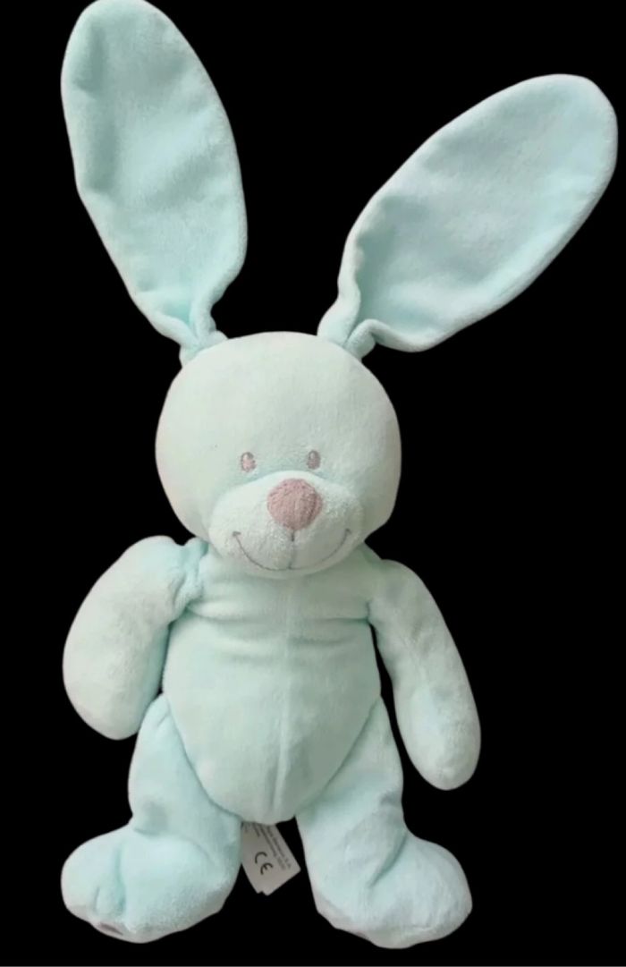 ❤️ B1771 Doudou Peluche SIMBA TOYS Lapin Bleu EMPREINTES GRIS - photo numéro 2