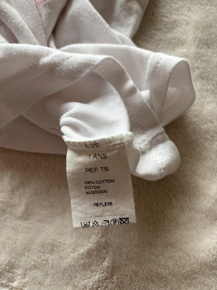 Teeshirt blanc manche courte bébé fille - photo numéro 3