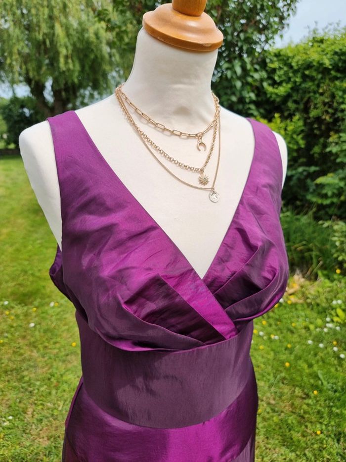 Superbe robe de cérémonie violet satiné * T40 * - photo numéro 9
