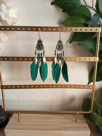 Boucles d’oreilles pendantes – Style bohème à plumes