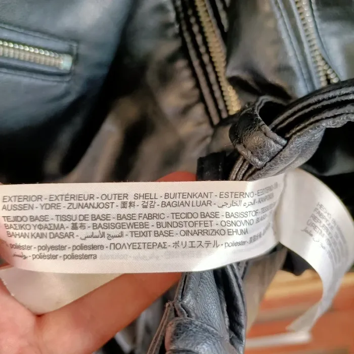 Perfecto noir Zara à zips et ceinture taille S en similicuir style biker A1404 - photo numéro 7