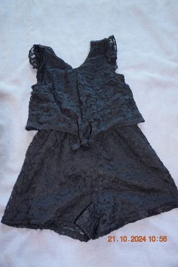 Combishort dentelle bleu marine fille 5 ans