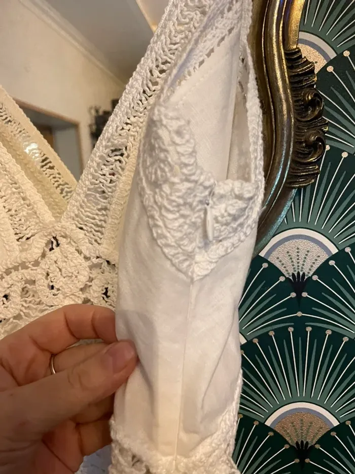 Magnifique débardeur en broderie Zara, taille L - photo numéro 3