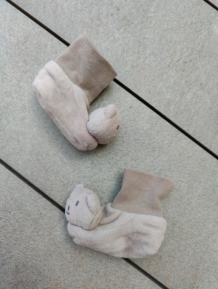 Chaussons ourson grain de blé bébé - photo numéro 2
