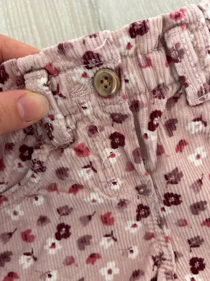 Short velours fleurie rose 18 mois - photo numéro 2