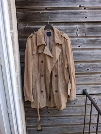 Manteau long homme en velours de chèvre avec doublure marron Oakwood M