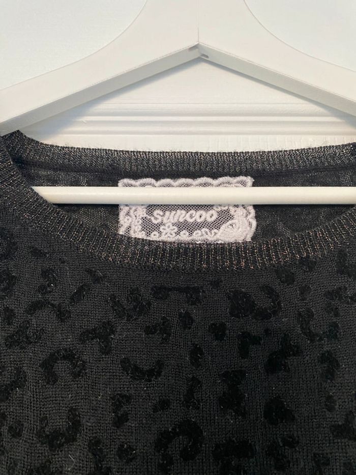 Pull léger noir effet léopard suncoo taille 2 - photo numéro 2