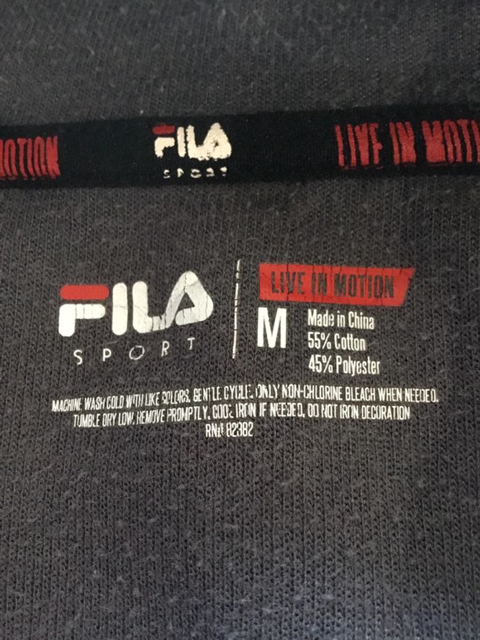 Sweat à capuche pour homme Fila gris chiné foncé taille M 044 - photo numéro 8