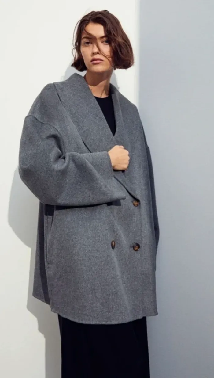 Manteau oversize en laine mélangée - photo numéro 8