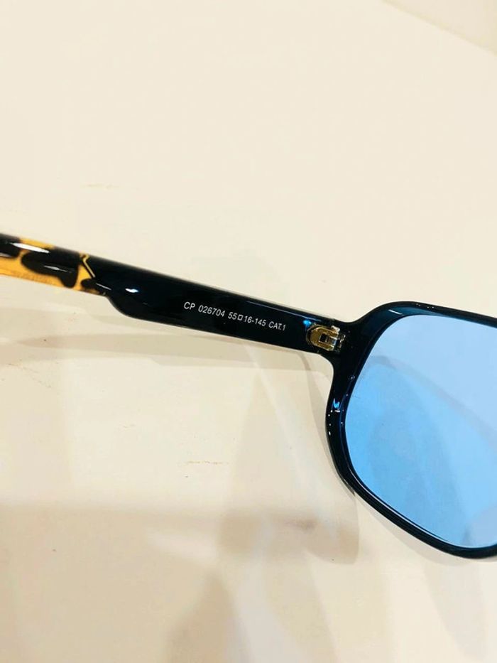 Lunette de soleil mixte marron verres bleus transparents uvprotection taille moyenne - photo numéro 5