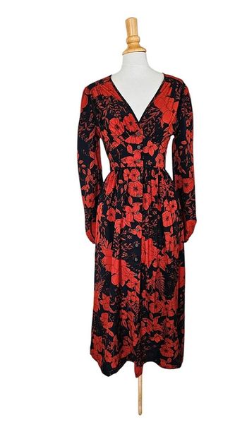 Robe longue Boohoo – Taille 38 – Rouge et Noir – État : Excellent