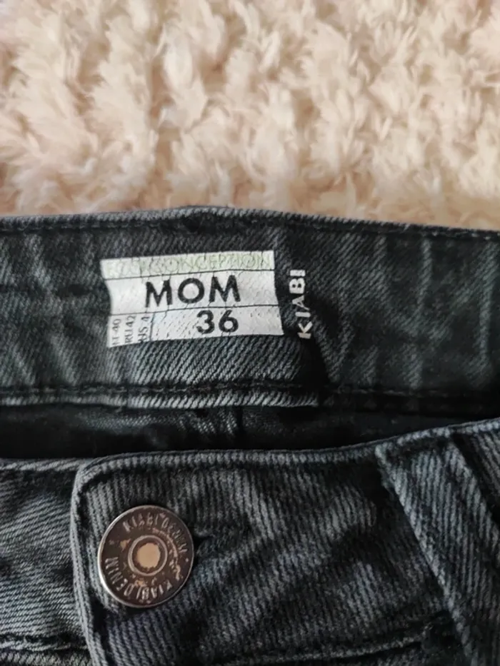 Jean femme mom 36 gris - photo numéro 2