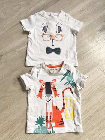 2 t-shirts manches courtes 3 mois