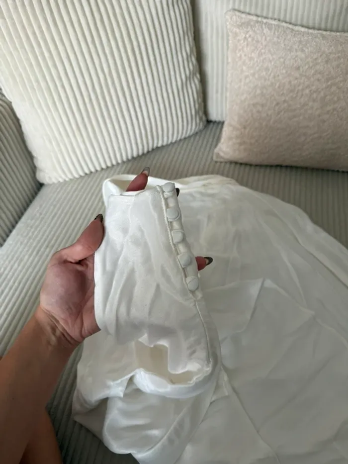 Blouse Zara blanche en satin - photo numéro 4