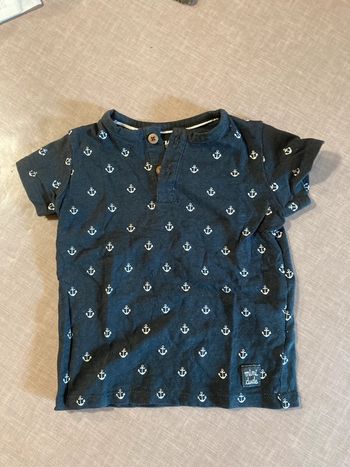 T-shirt bébé garçon Kiabi navy motifs ancres – 9 mois