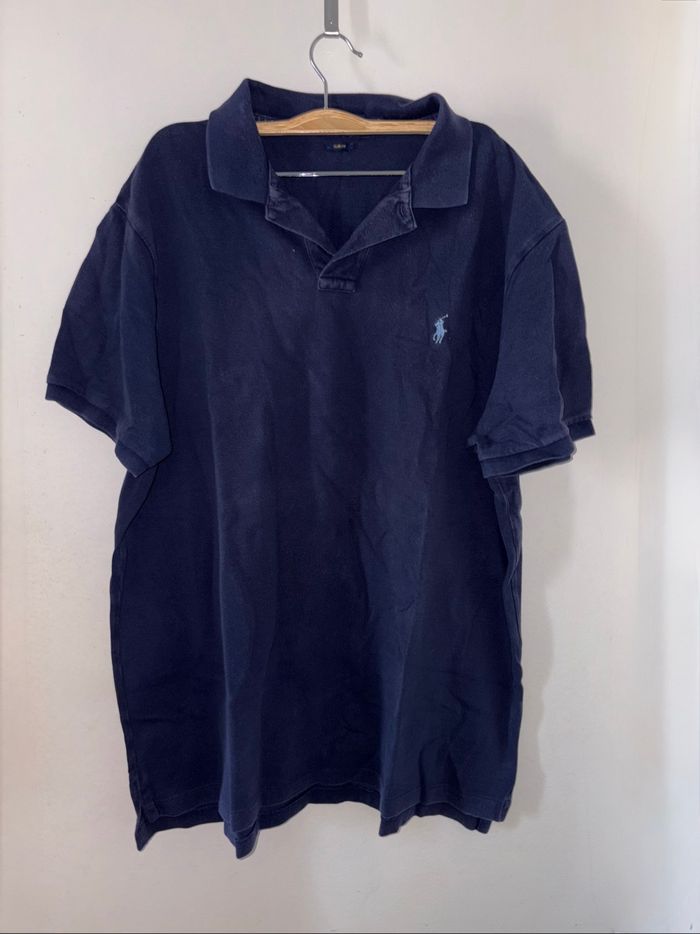 Polo Ralph Lauren homme taille XXL bleu en bon état. Manches courtes. Slim Fit. - photo numéro 4