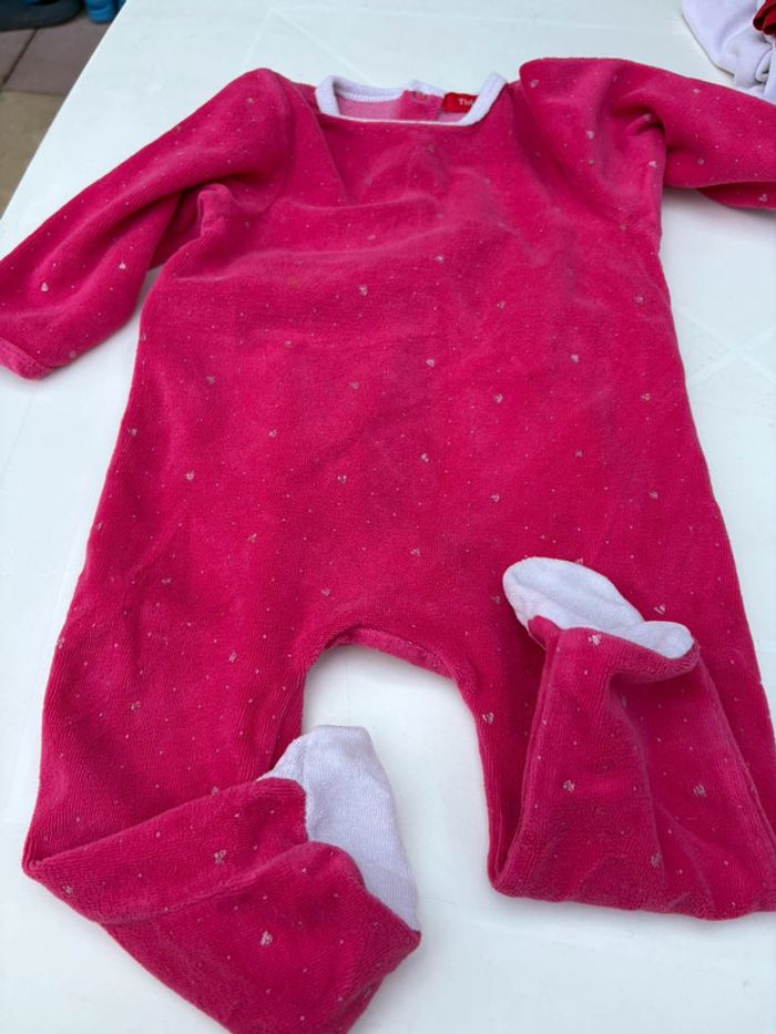 Grenouillère Tissaia rose fuchsia 12 mois