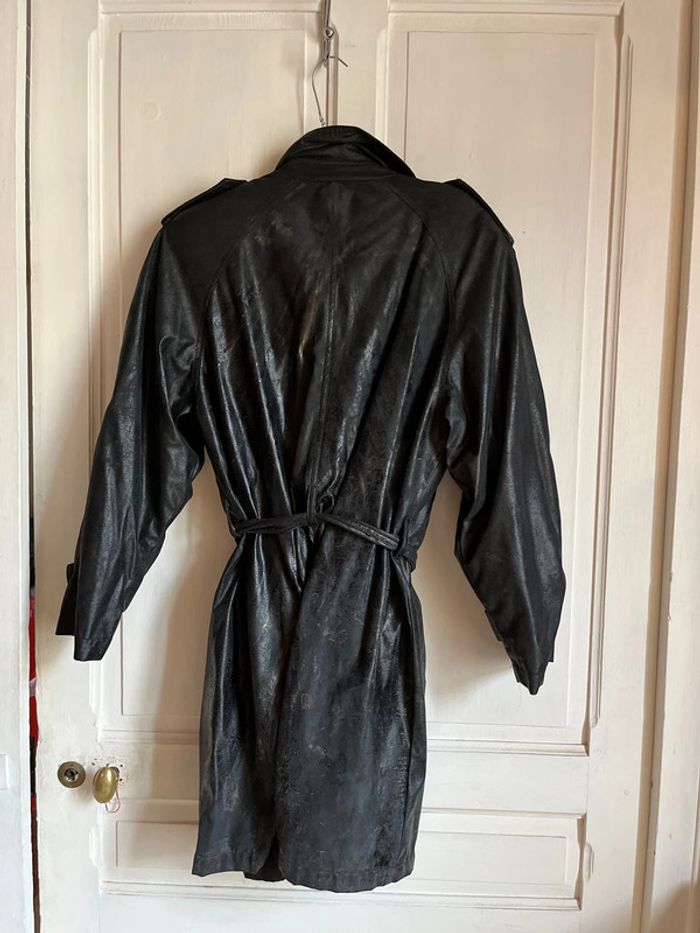 Manteau femme noir, pailleté, ceinture, bouton 2 poches TBE taille 40 Réflexe - photo numéro 2