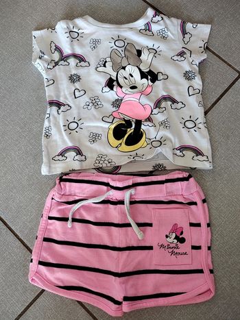 Ensemble t-shirt / short Minnie T.6-9 M