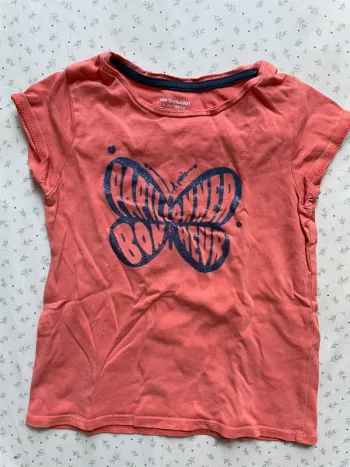 TEE shirt rose papillon Vertbaudet 4 ans