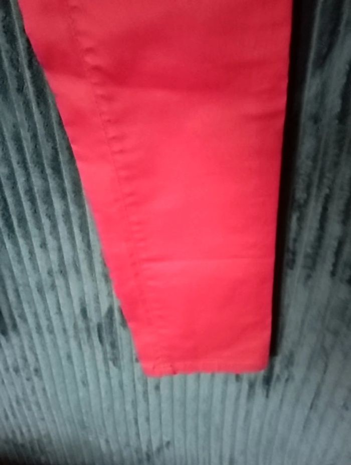 Pantalon legging taille élastique bordeaux - photo numéro 5