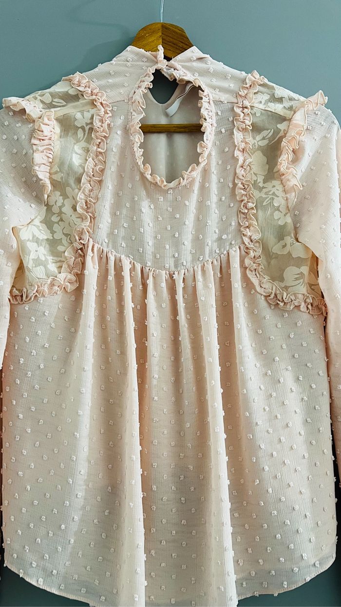Chemisier vintage blouse manches longues Zara Taille XS rose - photo numéro 7