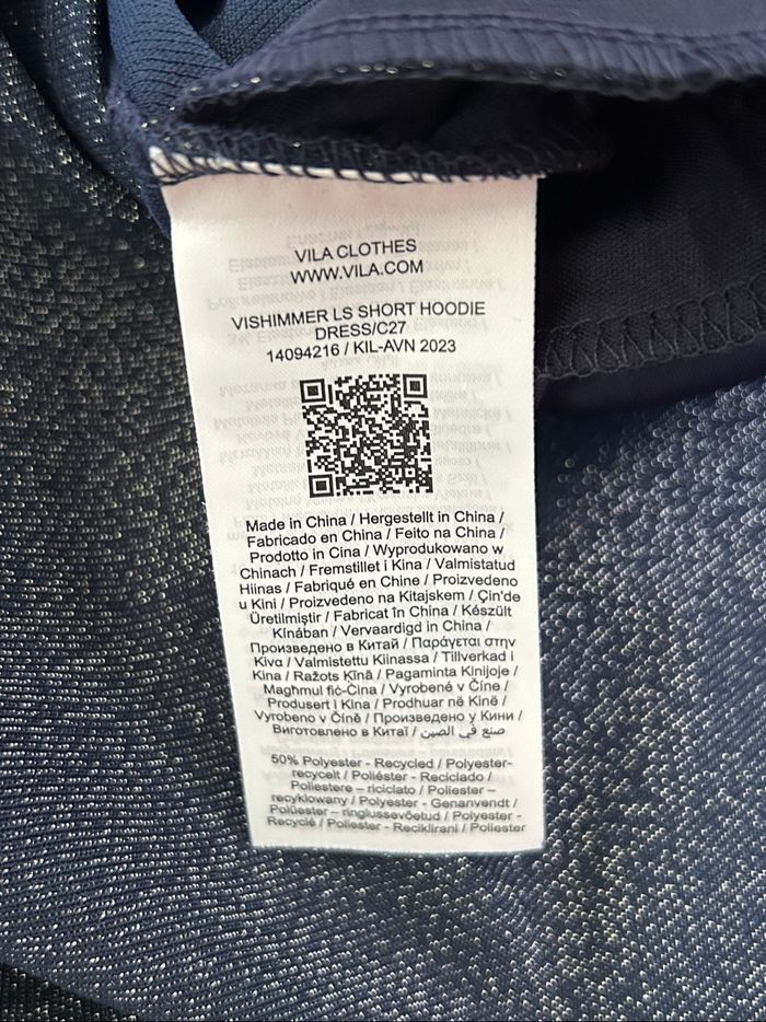 Robe sweat bleue marine pailletée neuve VILA taille M - photo numéro 10