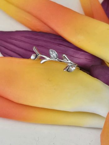 Bague avec ses branches d arbre et ses pierres topaz transparente en acier inoxydable